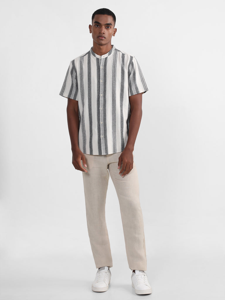 ETA Striped Black Resort Fit Shirt