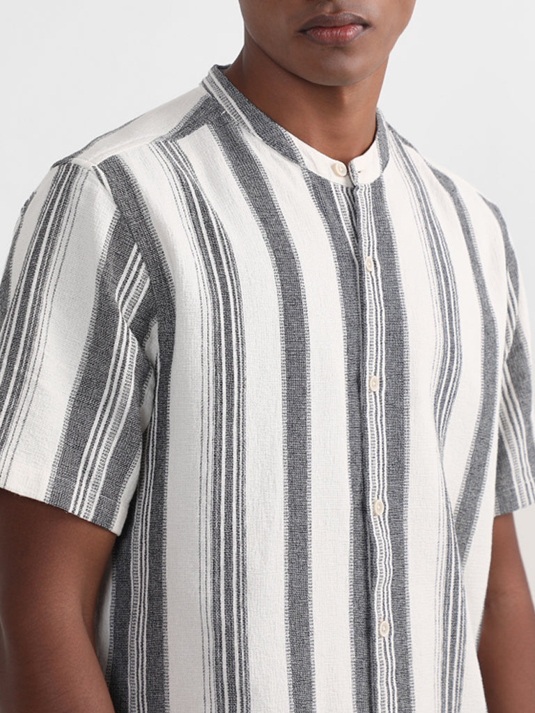 ETA Striped Black Resort Fit Shirt