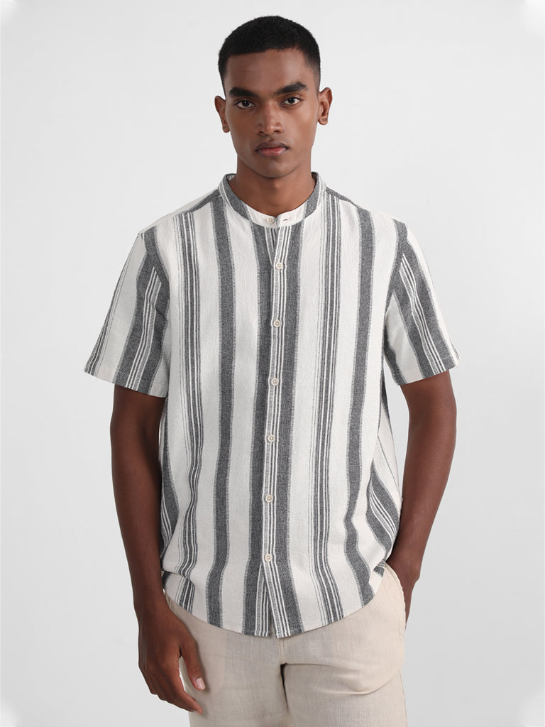 ETA Striped Black Resort Fit Shirt
