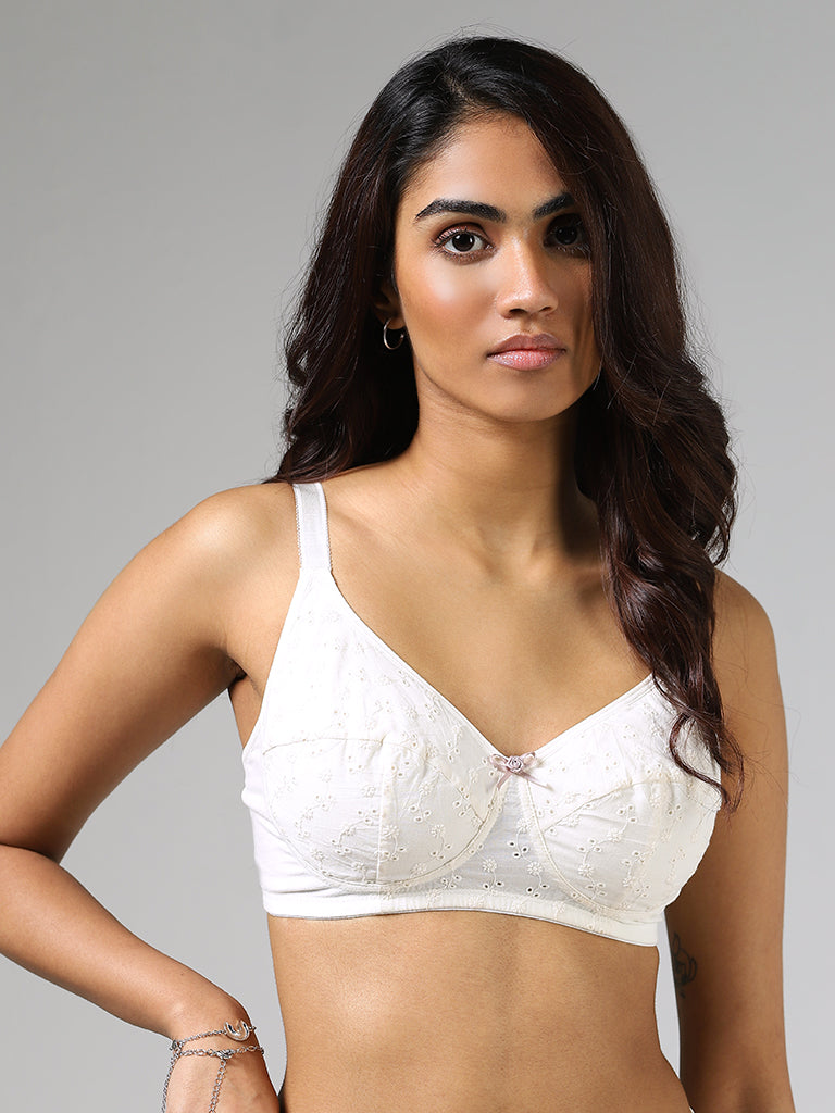Wunderlove Ivory Schiffli Bra