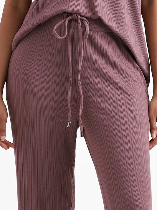 Wunderlove Sleepwear Modal Rib Light Brown Supersoft Lounge Pants