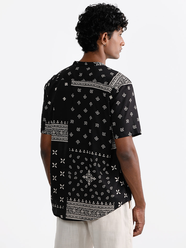 ETA Black Printed Resort Fit Shirt