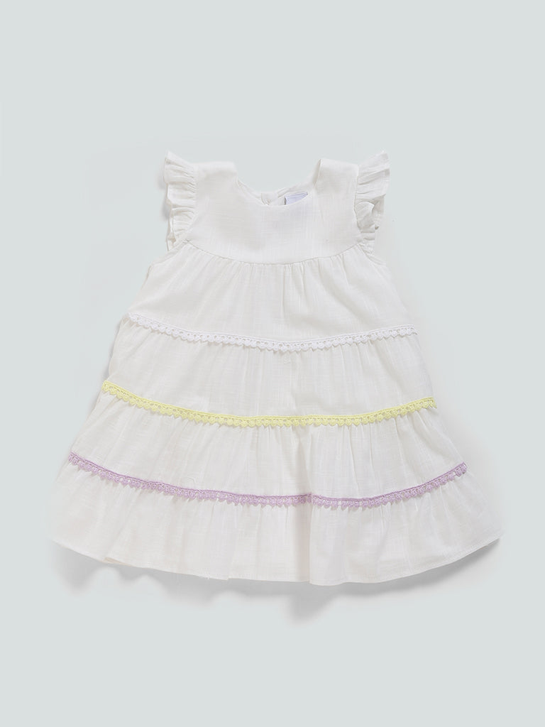 HOP Off-White Tiered Rio Dress