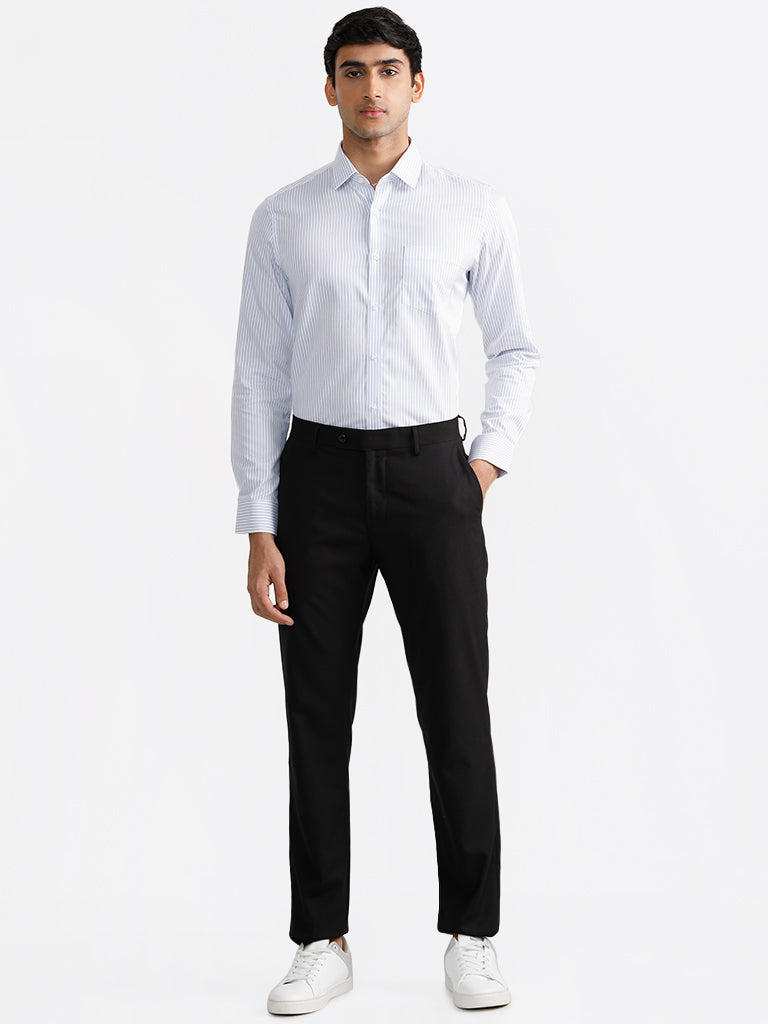 WES Formals Kady White Striped Slim Shirt