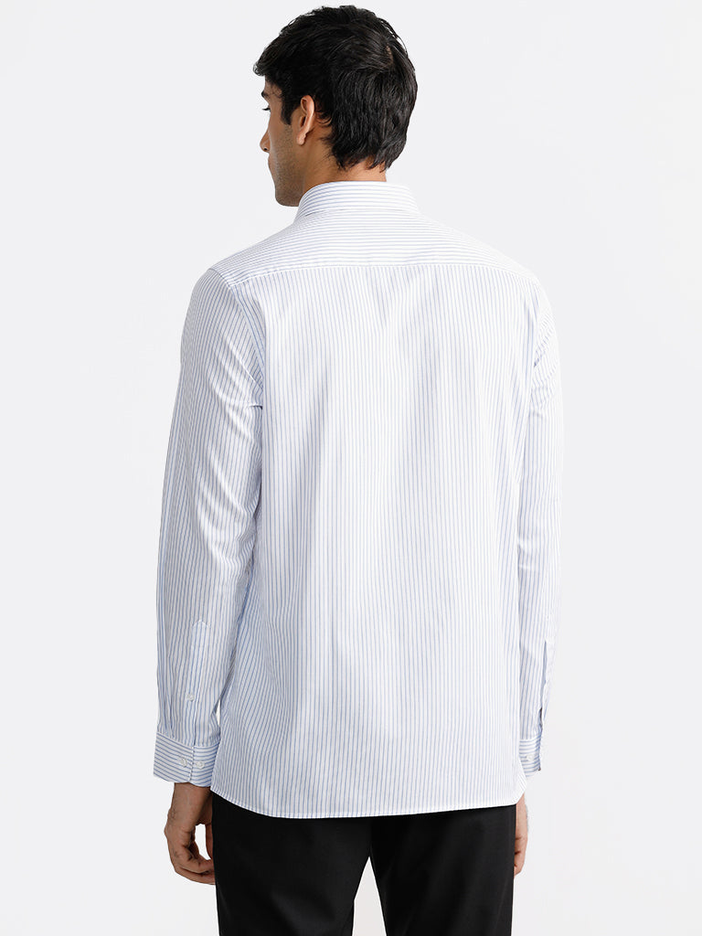 WES Formals Kady White Striped Slim Shirt