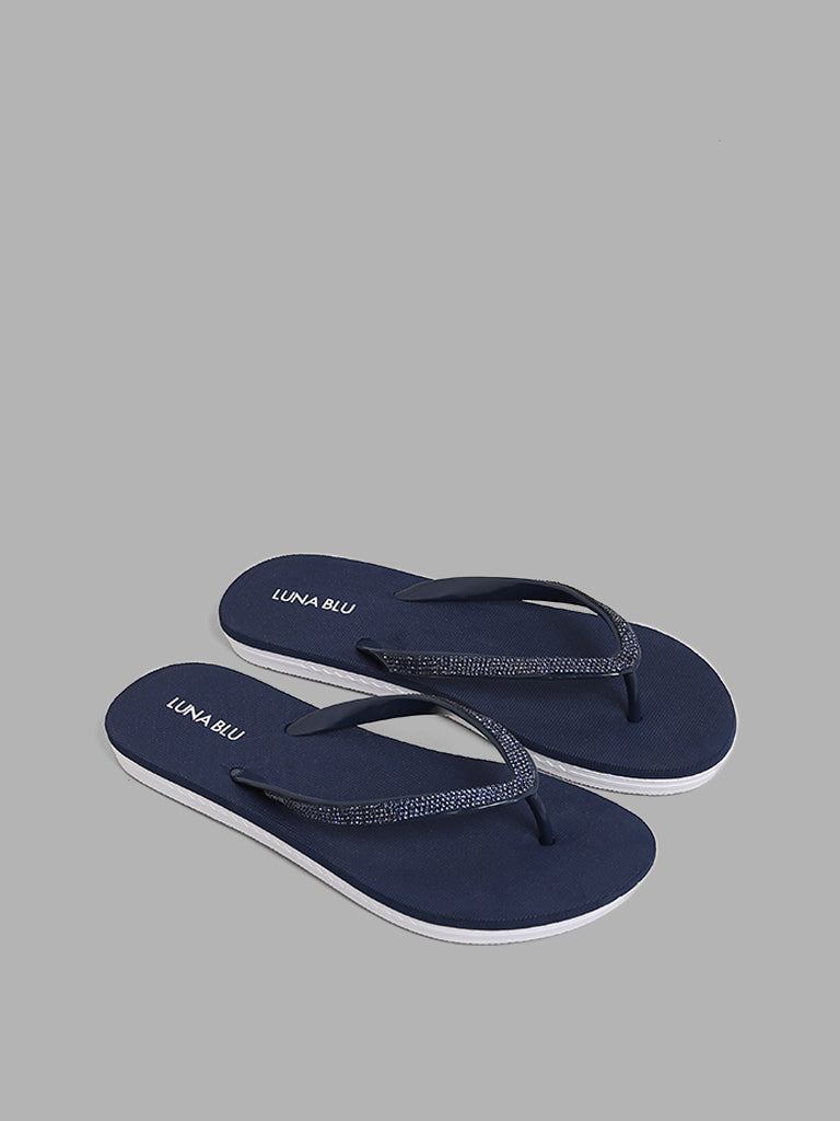 Luna blue top flip flops