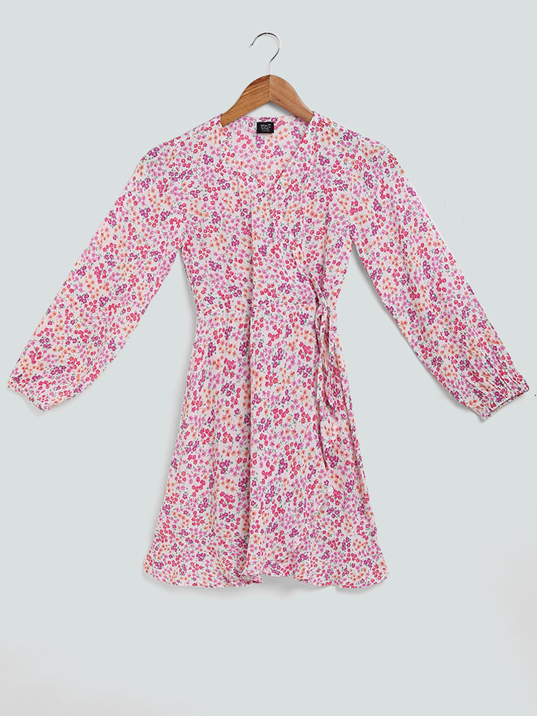 Y&F Kids Floral Printed Multicolored Dress