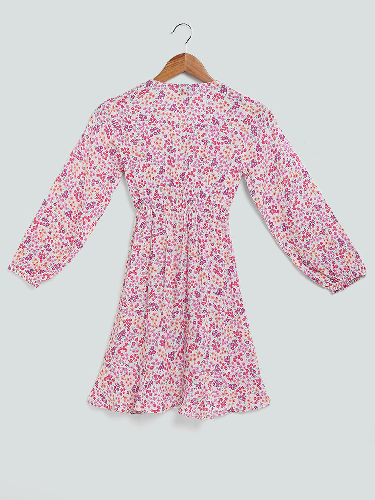 Y&F Kids Floral Printed Multicolored Dress
