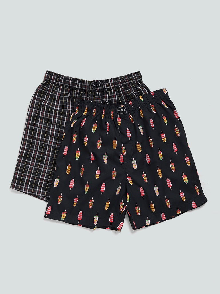 WES Lounge Multi Printed Boxers - Pack of 2