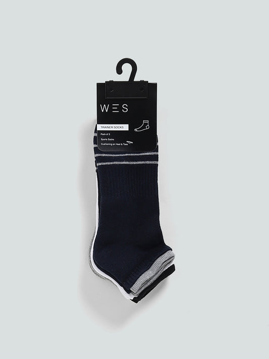 WES Lounge White Trainer Socks - Pack of 3