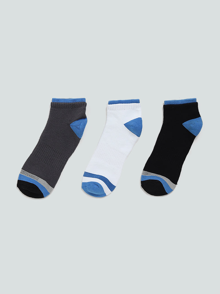 WES Lounge Black Kate Trainer Sports Socks - Pack of 3