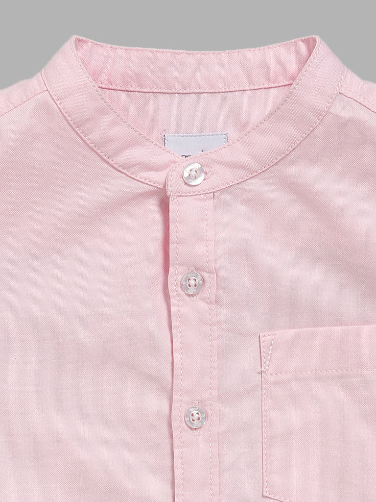 HOP Kids Plain Pink Casual Shirt