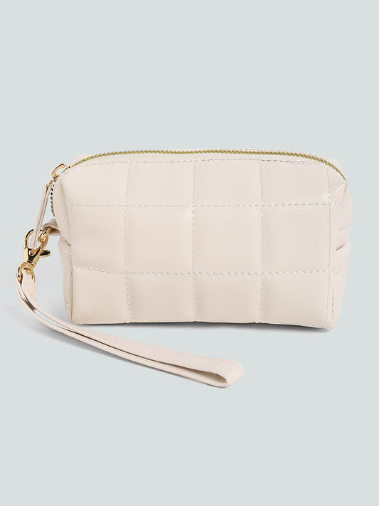 Studiowest Beige Quilted Square Pouch - Small