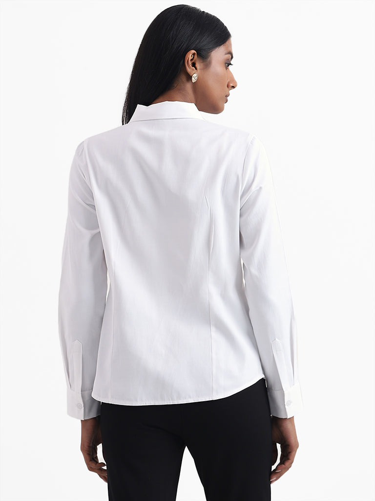 Wardrobe Plain White Formal Shirt