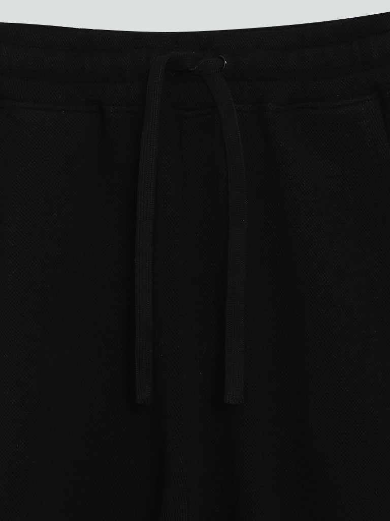 Y&F Kids Plain Black Mid Rise Joggers