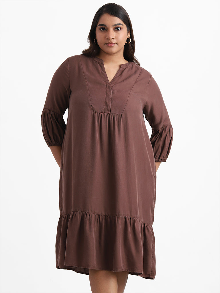 Gia Brown Tiered Dress