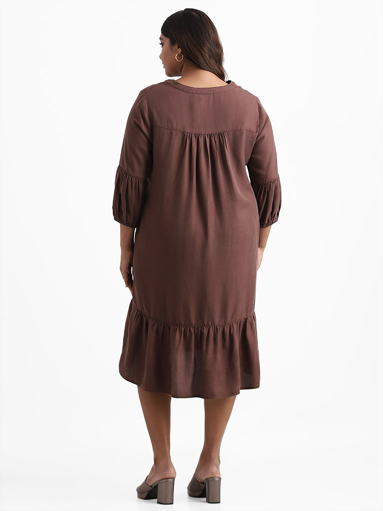 Gia Brown Tiered Dress