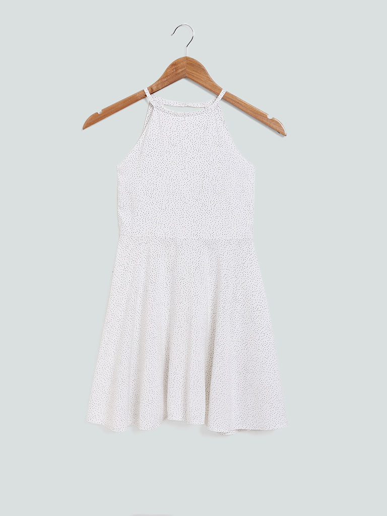 Y&F Kids White Polka Dotted Dress
