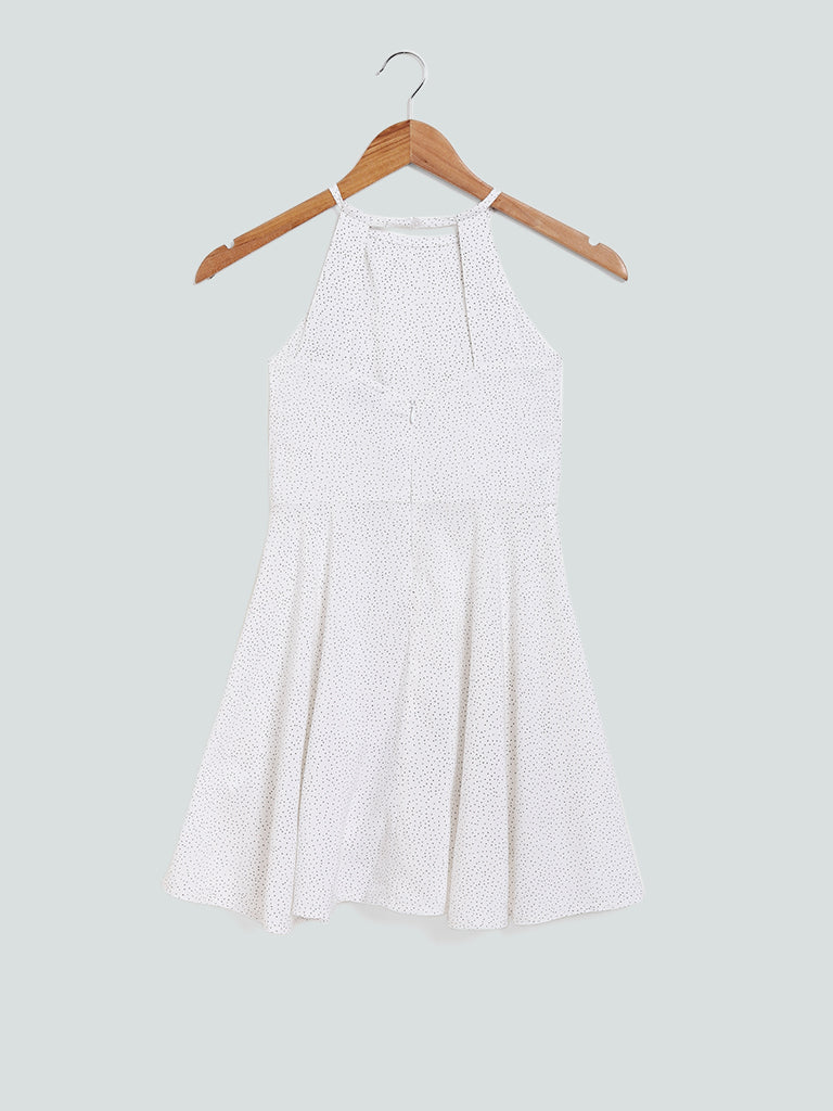 Y&F Kids White Polka Dotted Dress