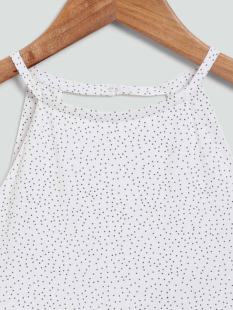 Y&F Kids White Polka Dotted Dress