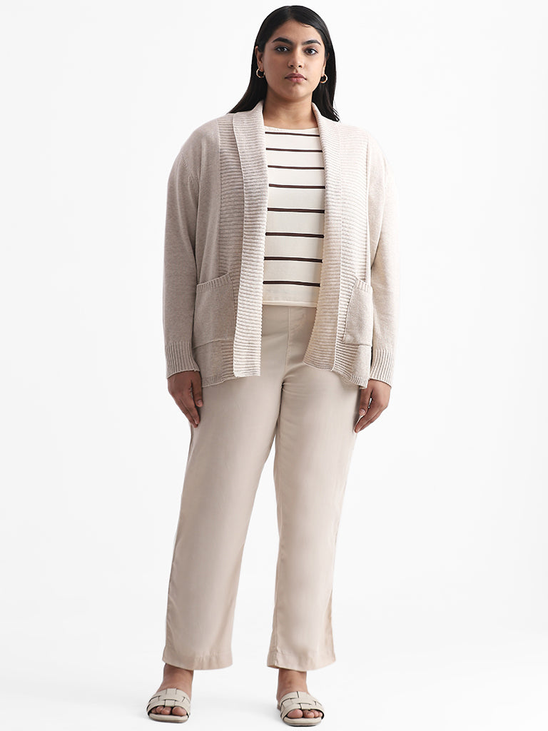 Gia Beige Open Front Shrug