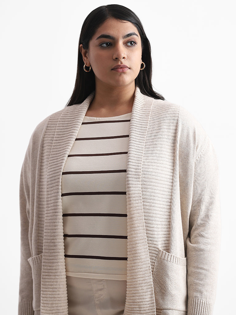 Gia Beige Open Front Shrug
