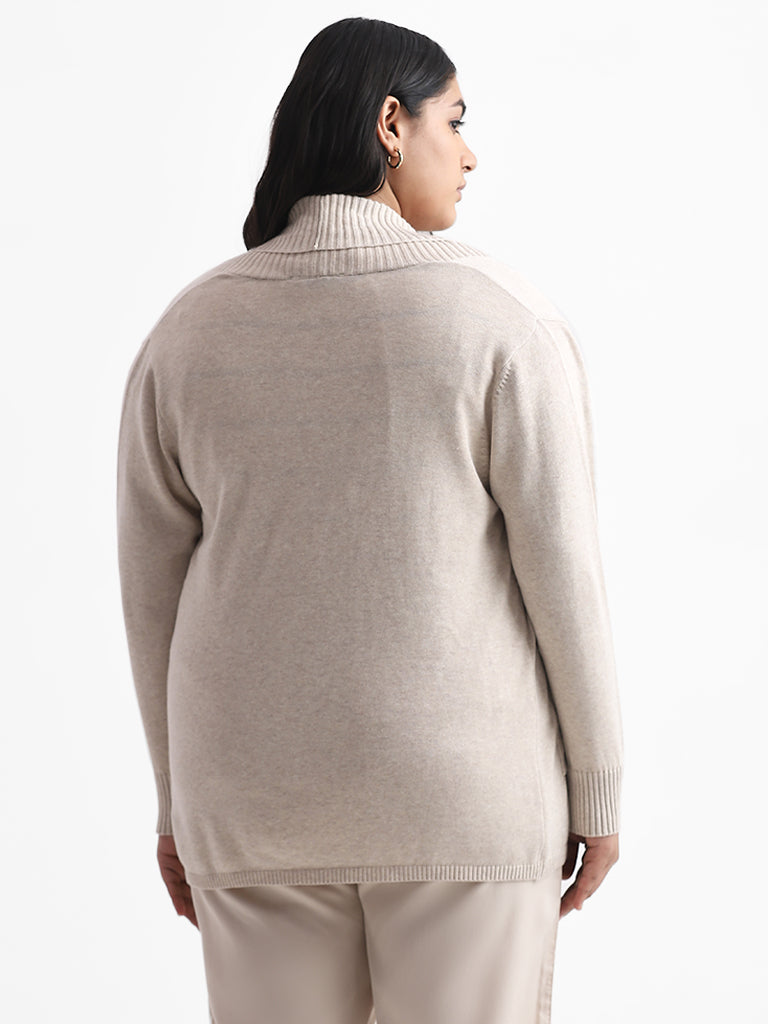 Gia Beige Open Front Shrug