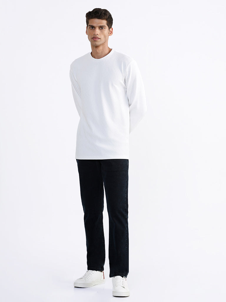 Westside Ascot Men's Black Relaxed-Fit Mid-Rise Jeans for Casual Wear Full View