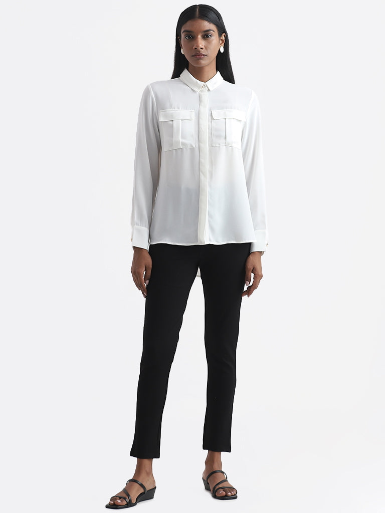 Wardrobe Plain White Relaxed Fit Shirt