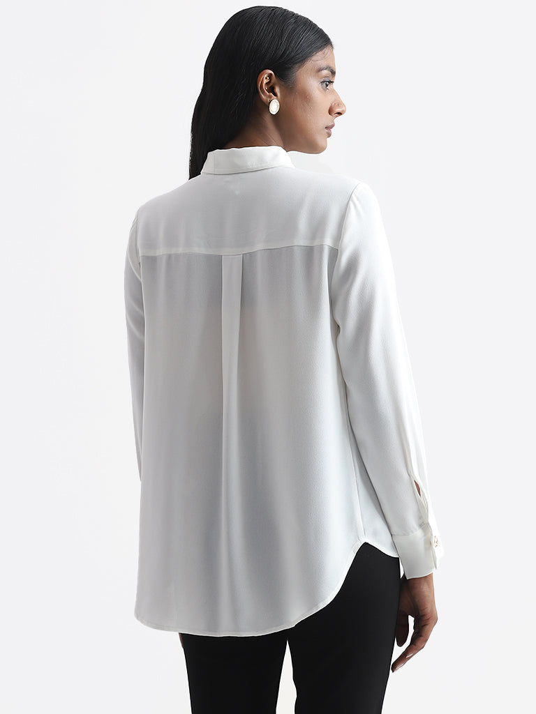 Wardrobe Plain White Relaxed Fit Shirt