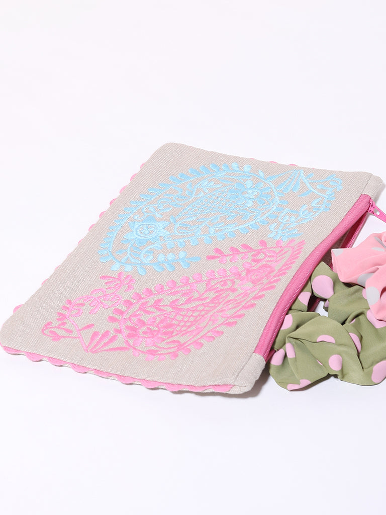 Westside Home Fuchsia Paisley Pouch