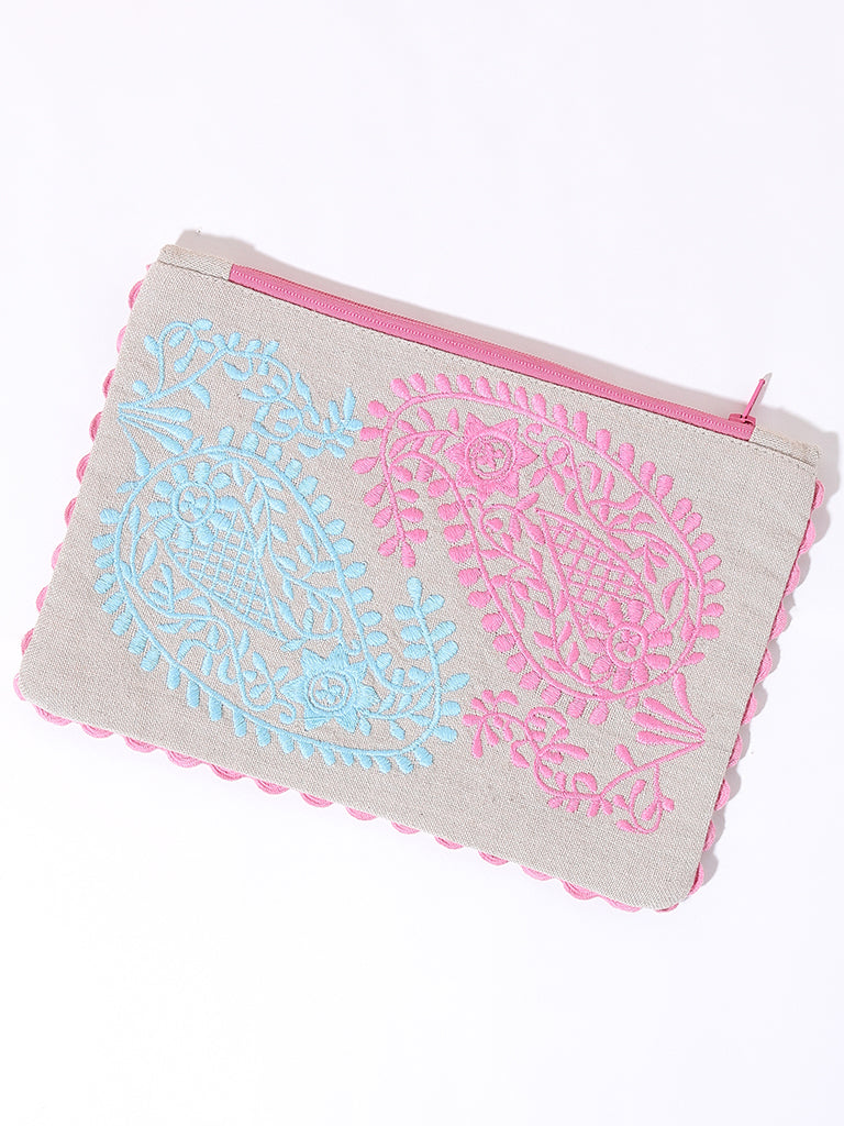 Westside Home Fuchsia Paisley Pouch