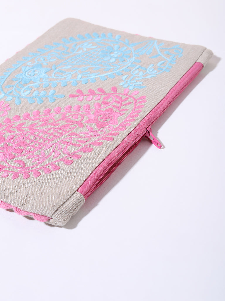 Westside Home Fuchsia Paisley Pouch