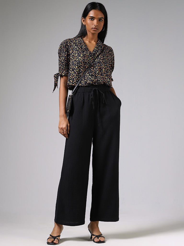 LOV Black Wide Leg Trousers