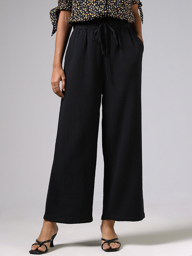 LOV Black Wide Leg Trousers