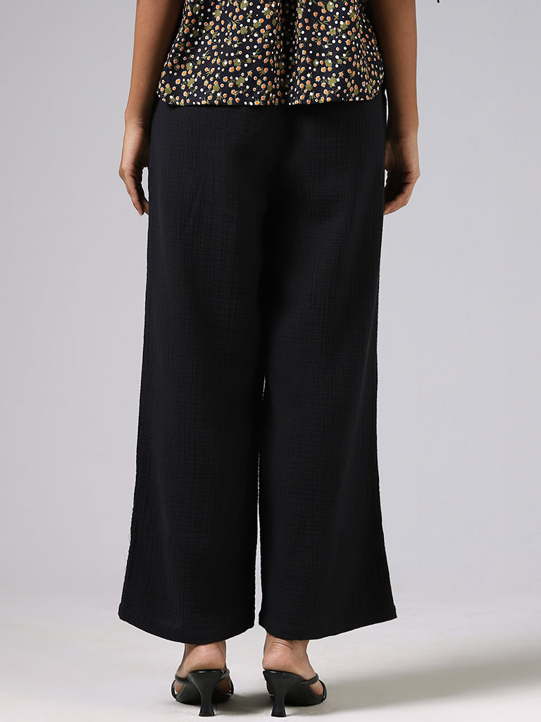 LOV Black Wide Leg Trousers
