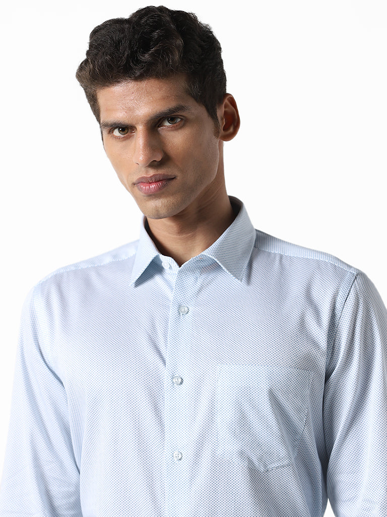 WES Formals Plain Blue Shirt