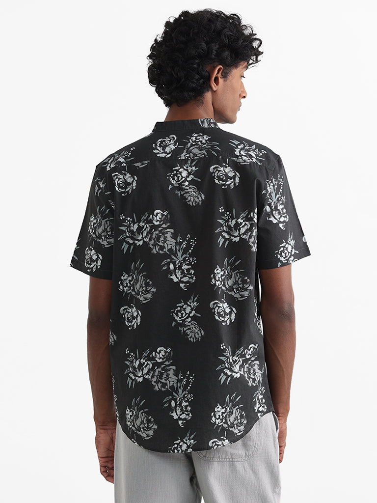 ETA Black Printed Floral Relaxed Fit Lisa Shirt