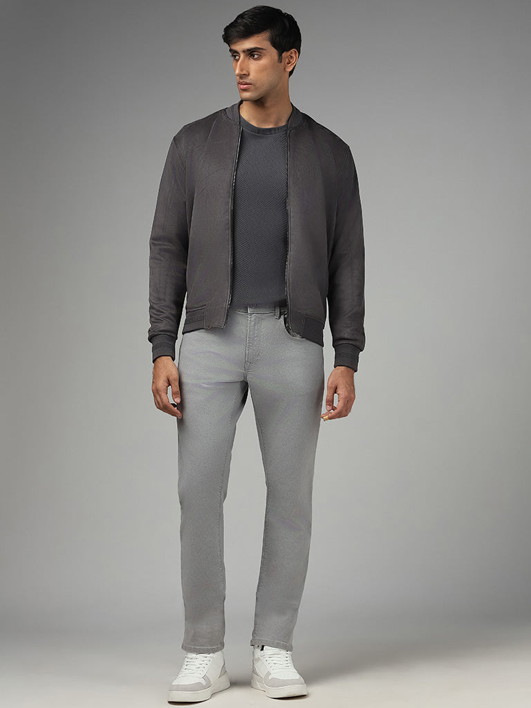 Ascot Charcoal Suede Relaxed-Fit Jacket