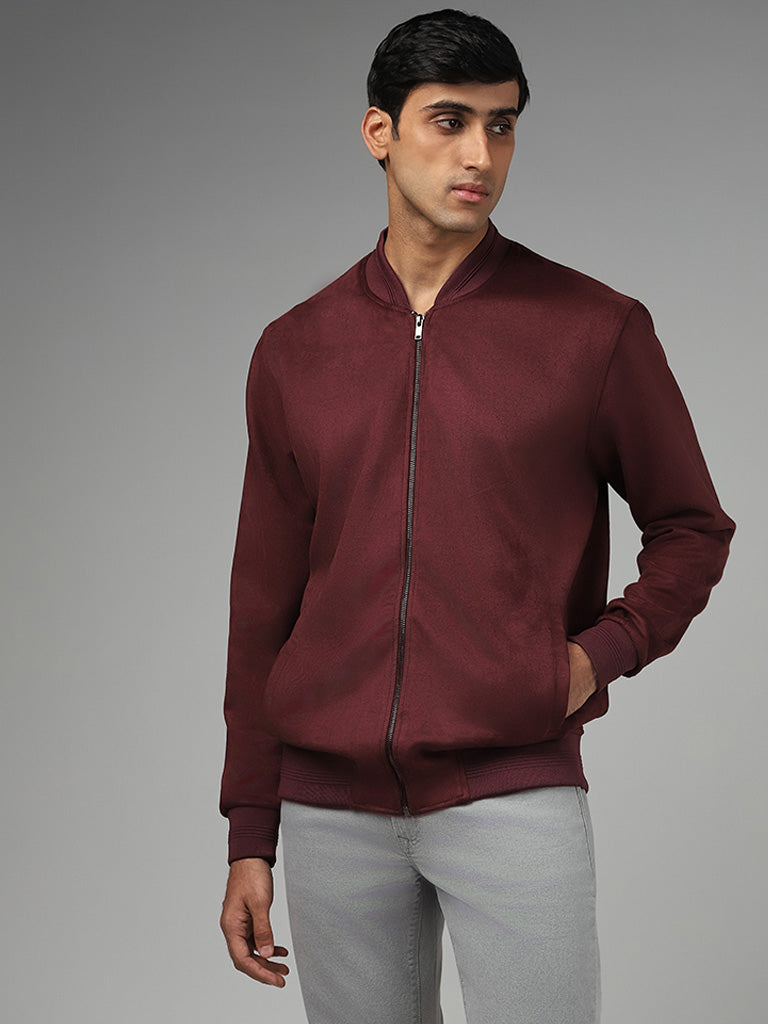 Wine suede deals jacket
