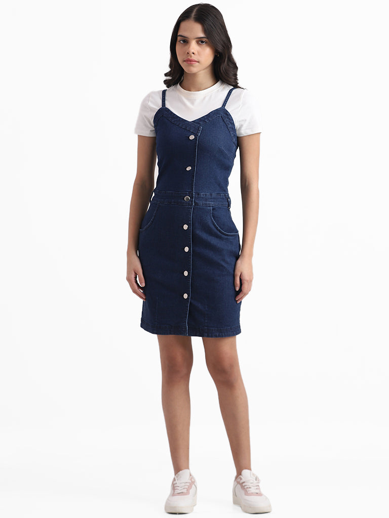 Nuon Blue Slim Fit Denim Dress