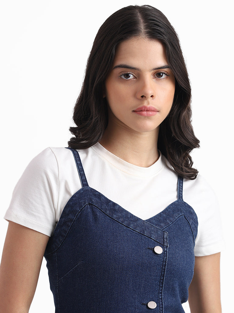 Nuon Blue Slim Fit Denim Dress