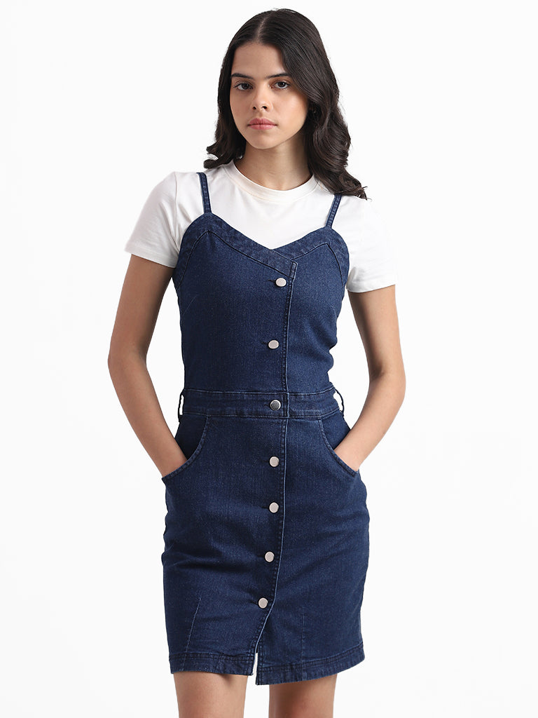 Nuon Blue Slim Fit Denim Dress