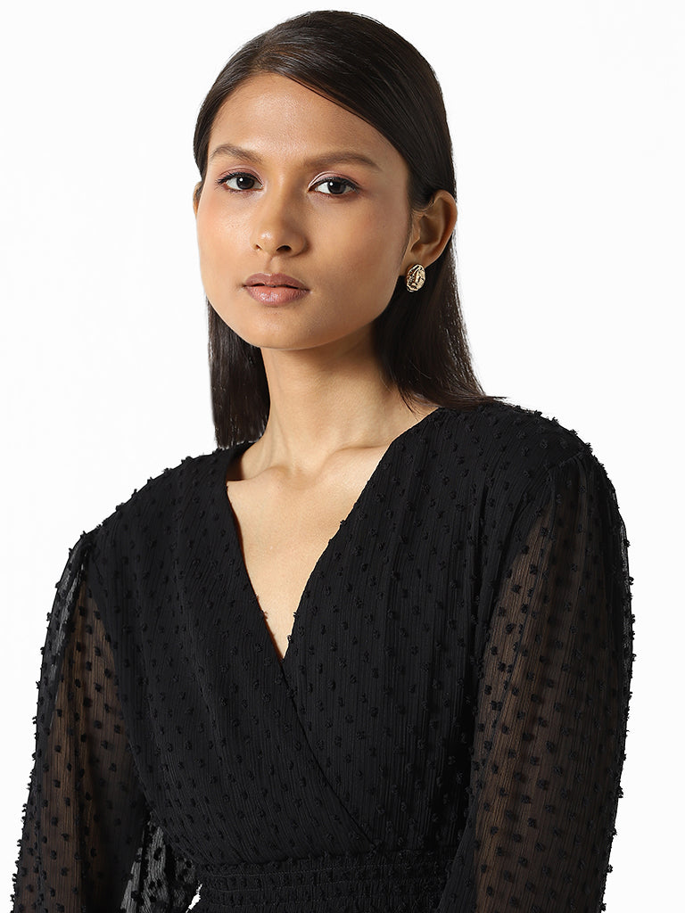 Wardrobe Black Fit & Flare Dress