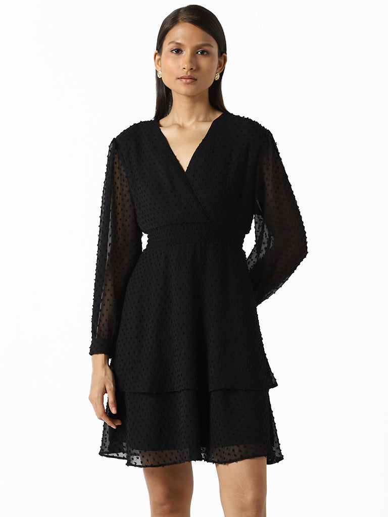 Wardrobe Black Fit & Flare Dress