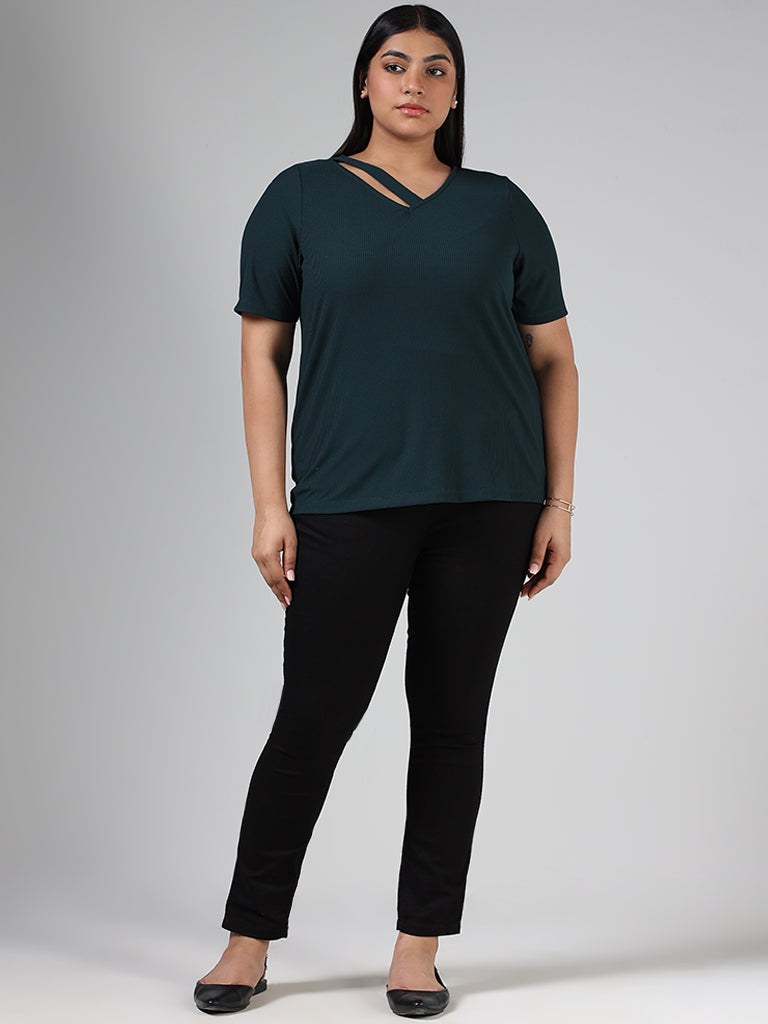 Gia Bottle Green Cut Out Top