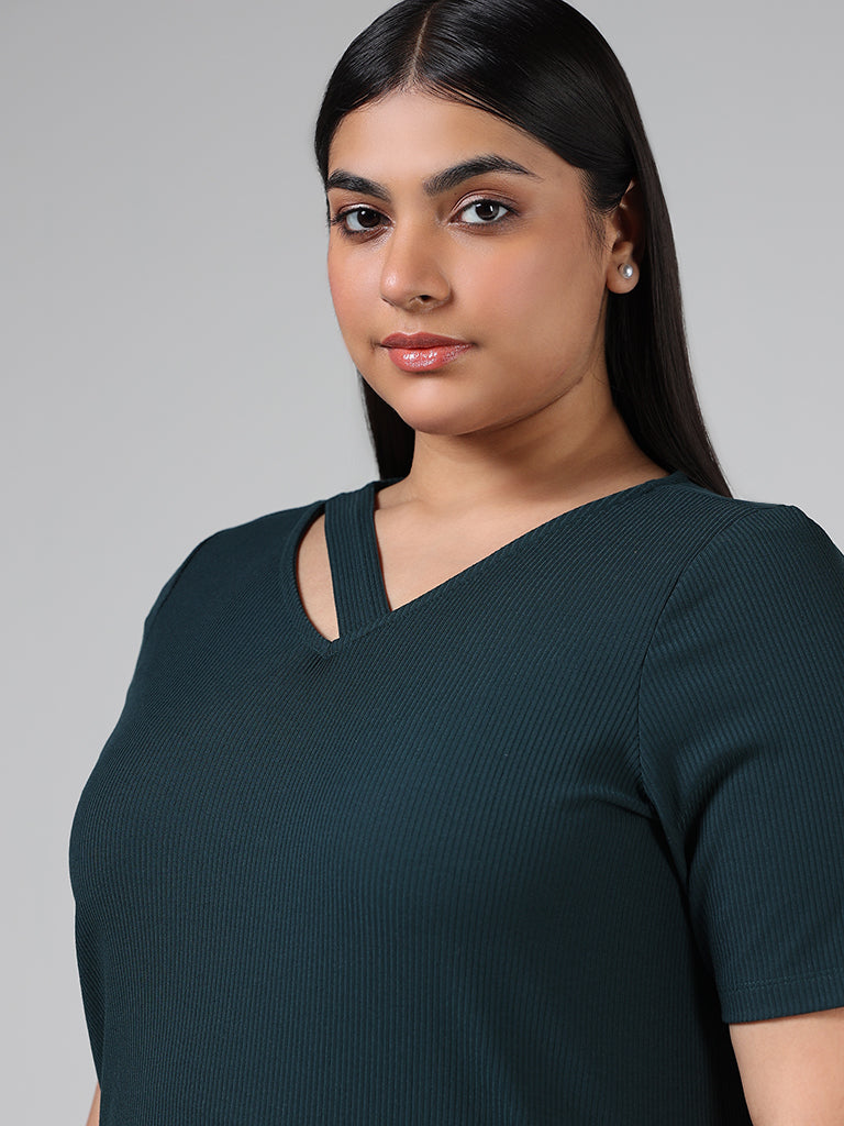 Gia Bottle Green Cut Out Top