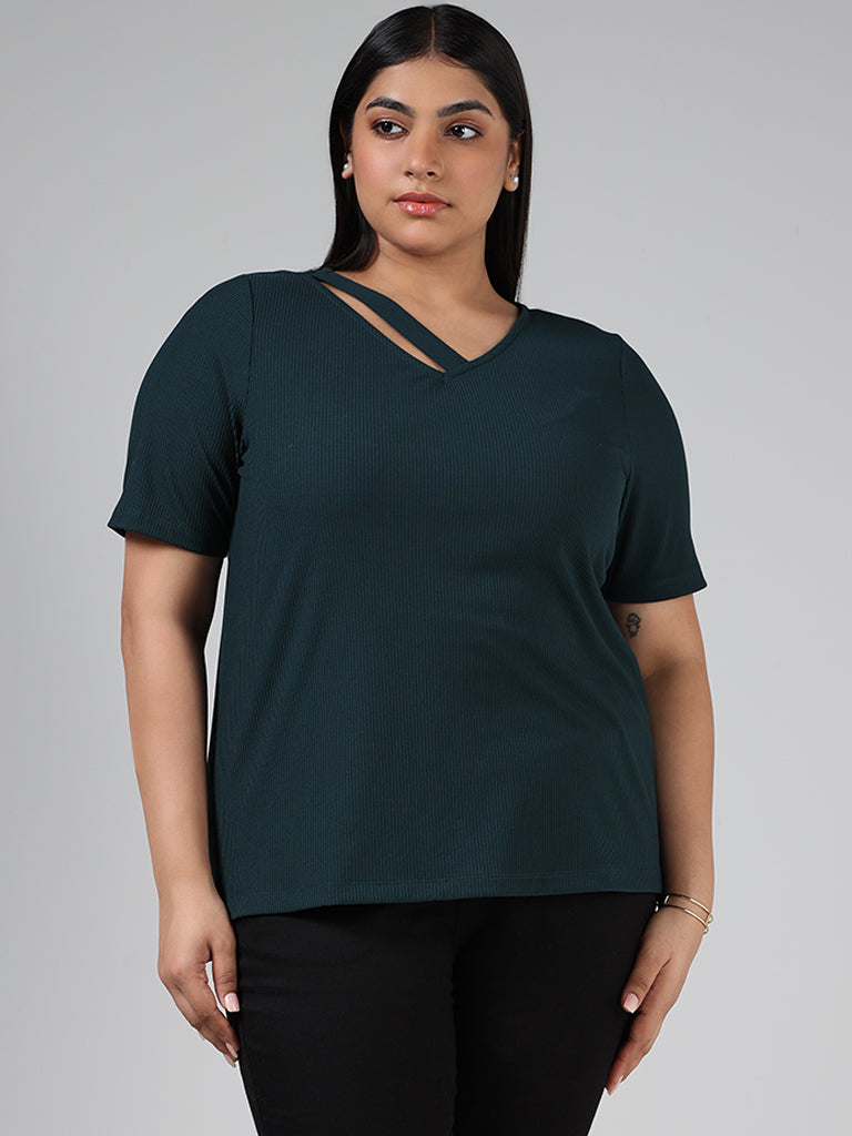 Gia Bottle Green Cut Out Top