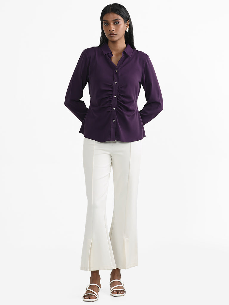 Wardrobe Purple Slim Fit Shirt