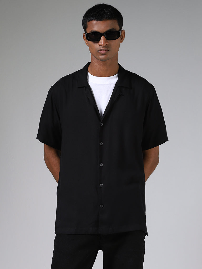 Nuon Solid Black Casual Shirt